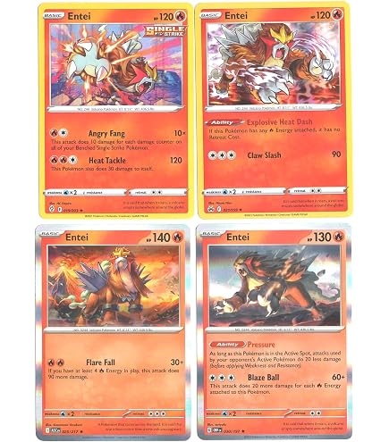 Pokemon – Entei 030/197 – Obsidian Flames – Reverse Foil – Single Card : Toys & Games