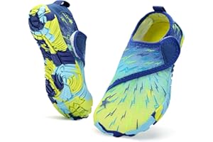 SUITSER Kids Water Shoes Boys Girls - Wide Toe Box Quick Dry Barefoot Shoes Breathable Non Slip Aqua Athletic Sneakers for Swim Beach Pool Kayak Hiking Sand Walking Travel Essentials (Little Kid/Big Kid)