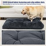 KSIIA Calming Dog Crate Bed Large 90x60cm Fluffy Washable Mattress Grey view 6