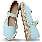 ATBELL Canvas Mary Jane Shoes for Women Cozy Closed Toe Espadrille Flats with Adjustable Strap Cute Daily Casual Fall Outfits Shoes