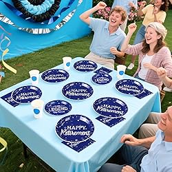 Grencian 96 Pcs Retirement Party Supplies Blue and