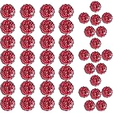 10mm Grade A Rhinestone Beads for Baseball Necklace-Round Disco Ball Beads Rhinestone Clay Bead for Earring Jewelry Making,Necklace Bracelet,DIY Craft Supplies(100 pcs Crimson)