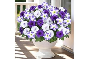 MARTINE MALL Artificial Flowers for Outdoors, 4 Bundles Realistic Fake Outdoor Flowers, UV Resistant Silk Petunia Flower for 
