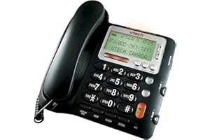 VTech CD1281 Corded Big Button Telephone with Speakerphone, Volume Boost, Caller ID, Desk or Wall Mount (Not Answering Machin