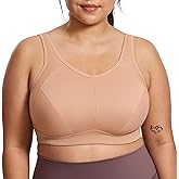 SYROKAN Plus Size Sports Bras for Women High Support Full Coverage High Neck No Padded Wireless Bra