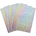Hygloss Products Holographic Self-Adhesive Paper Sheets, Made in USA - 8-1/2 x 11 Inches, Silver, 5 Pack