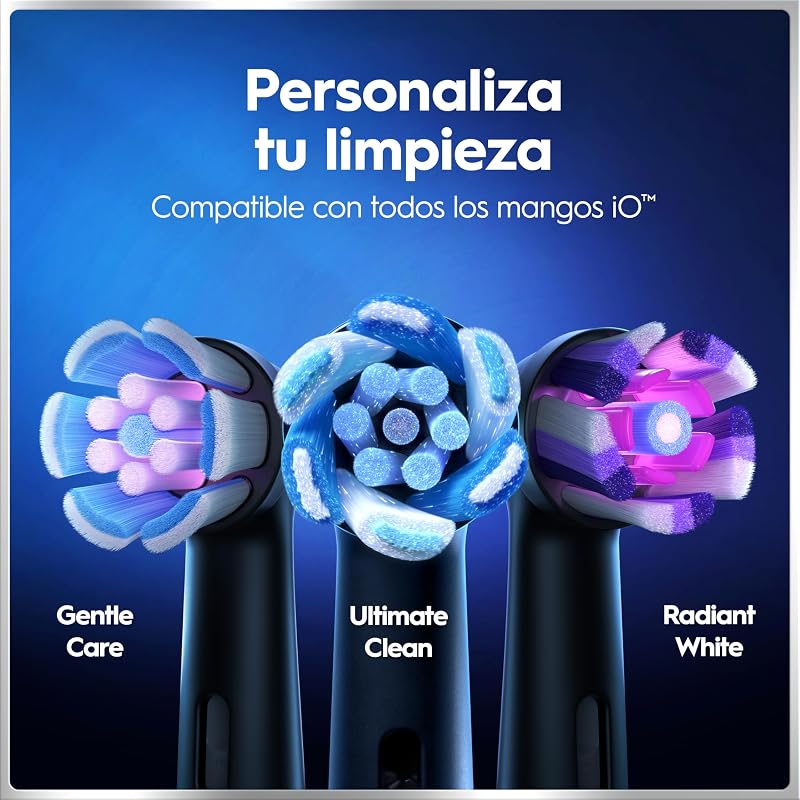 Oral-b io 6 oral-b io 6n escova de dentes elétrica preta, com 2 cabeças e 1 estojo de viagem, projetada pela braun, projetada pela braun