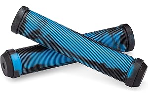 25NINE Ronin Grip Without Flange - Flangeless BMX Bike and Scooter Handlebar Grips with End Plugs - Multiple Color Options