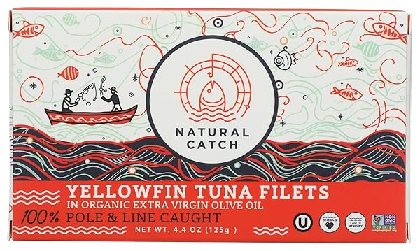 NATURAL CATCH, FILETS TUNA YELLOWFIN IN EVOO, 4.4 OUNCE