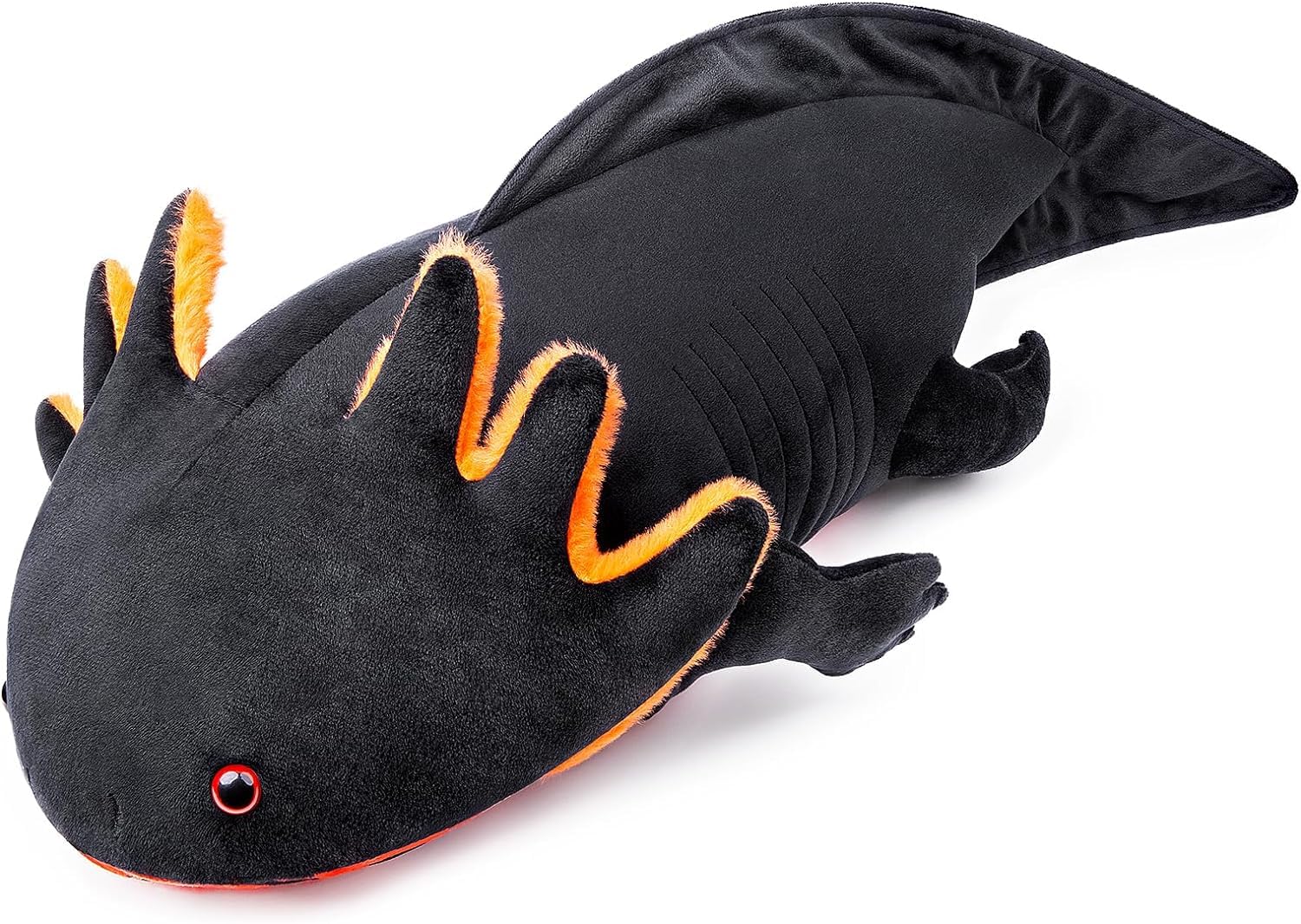 Tiny Heart Axolotl Stuffed Animal 51cm/20” Realistic Axolotl Plush Toy Lovely Animal Cute Soft Gifts Axolotl for Kids Boys and Girls Bedtime Companion Plushie Collection Interactive Play black-orange