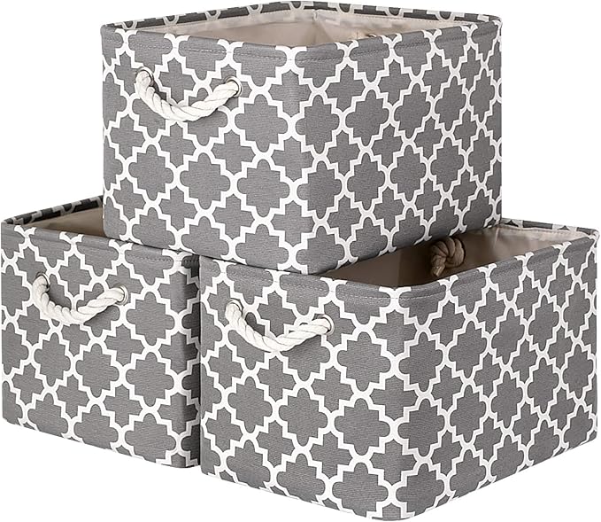 WISELIFE Aufbewahrungskorb [3er Pack] Große faltbare Aufbewahrungsboxen