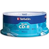 Verbatim Music CD-R 40X 80 Minute 700 MB Blank Recordable Audio Discs 25pk Spindle