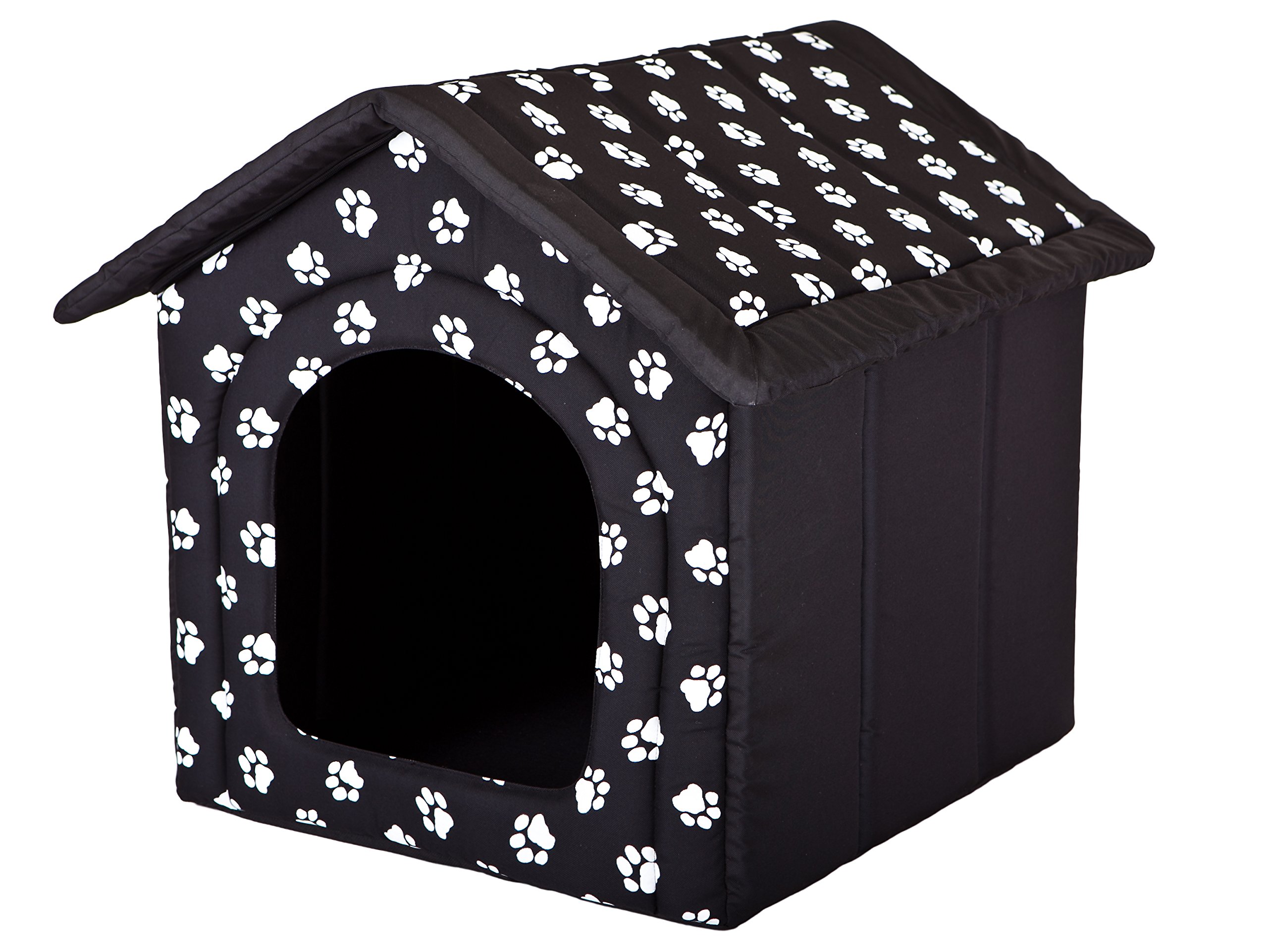 Hobbydog R4 BUDCWL2 Doghouse R4 60 x 55 cm Black with Paws, L, Black, 1.4 kg