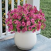 KTGOW 12 Bundles Artificial Faux Flowers, UV-Resistant Silk Fake Plants Spring Summer Decoration Indoor Outdoor Decor for Home, Porch, Balcony, Lawn, Yard - Spring, Summer, Fall, All Seasons (Pink)