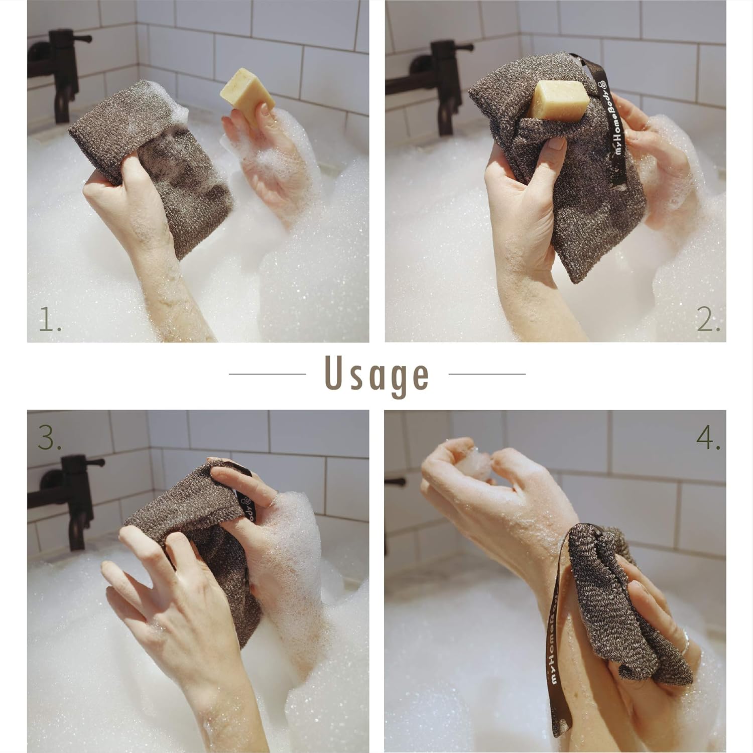 Soap Saver Pouch | Exfoliating Sponge Soap Pocket Body Exfoliator Sponges for Bath or Shower | Body Scrubber for Large Bar Soap or Leftover Soap Bits | 2 Pack + 2 Piece Soap Lift Soap Saver Pads: Beauty