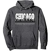 Chicago Windy City Skyline and Reflection Hoodie Pullover Hoodie