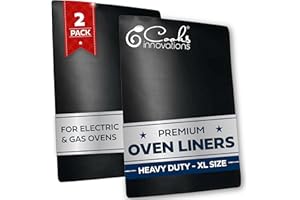 Cooks Innovations Non-Stick Oven Protector Mat - 2 Heavy Duty Nonstick Oven Rack Liners to Protect Convection, Electric, Gas,