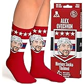 Major League Socks Collectible NHL WASHINGTON Alexander Ovechkin Hockey Socks Featuring Players Unisex, One Size (7-13)