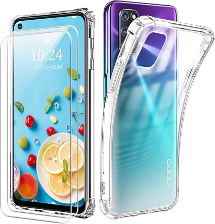 Reshias Funda Para Oppo A72 Con Dos Cristal Templado Protector De Pantalla Suave Tpu Transparente Anti Caida Protectora Carcasa Para Oppo A72 A52 A92 6 5 Pulgadas Amazon Es Electronica