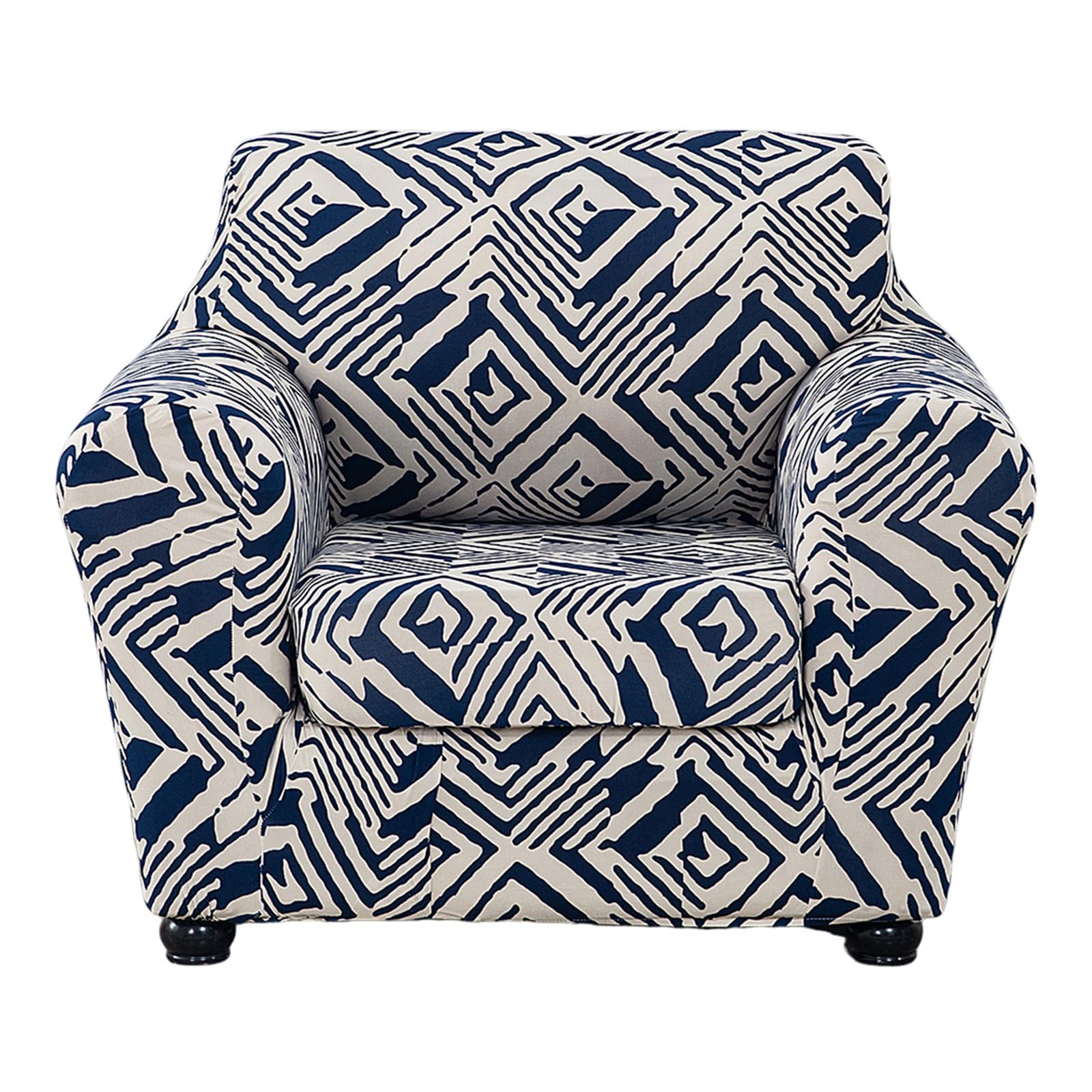 KRFOONN 2 Piece Chair Covers Printed Sofa Covers Couch Covers Washable Armchair Sofa Couch Slipcover Furniture Protector with Elastic Bottom for Living Room (Armchair, 65), Small