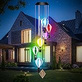 Glooglitter Solar Wind Chimes for Outside Waterproof Hot Air Balloon Solar Lights for Garden Outdoor Patio Decor Gifts for Women Mom Grandma Christmas Birthday