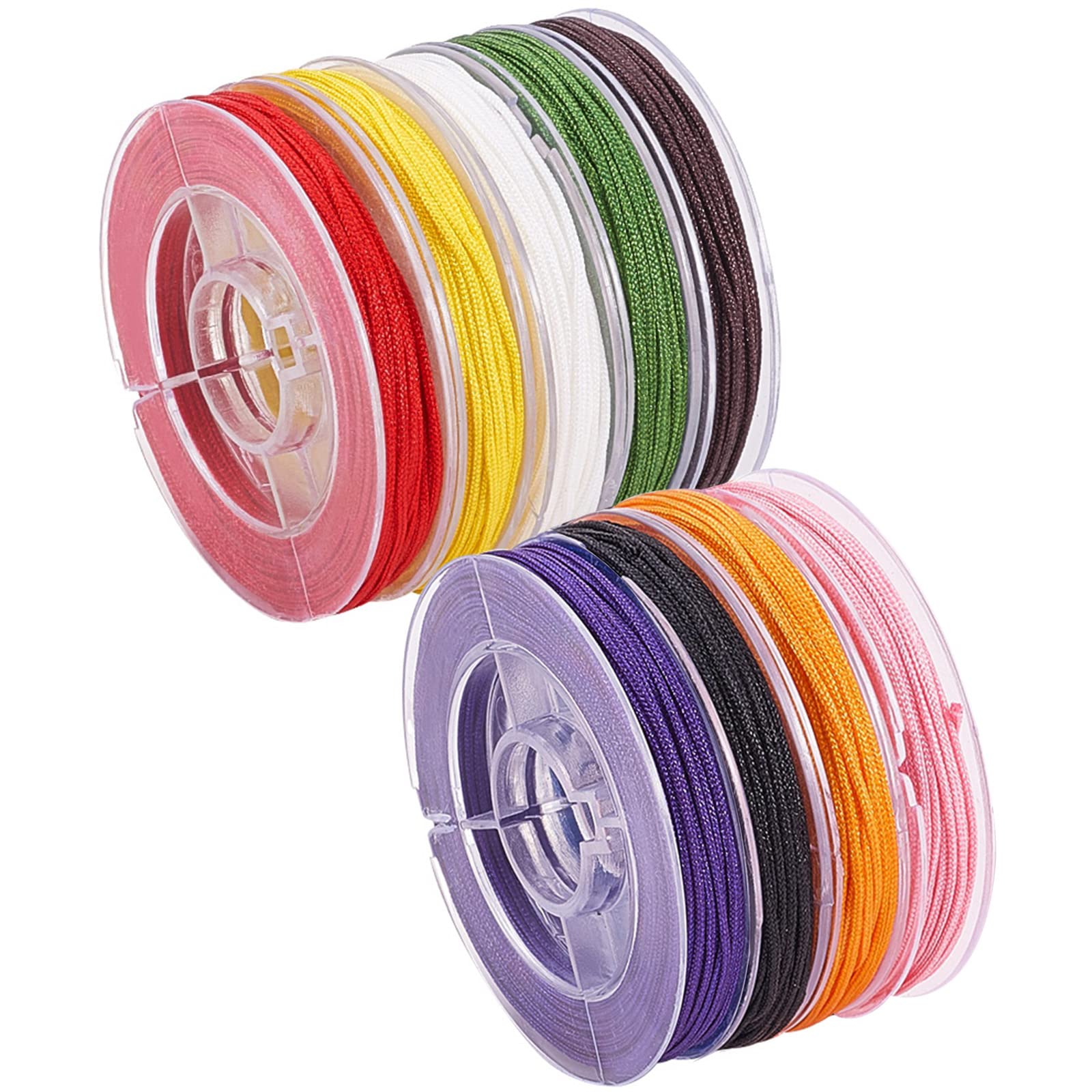 PH PandaHall 75 Yards 9 Colours Nylon Thread 0.8mm Chinese Knotting Cord Braided Nylon Beading Cord Nylons Crafting Macrame Thread String for DIY Beading Knotting Braiding Bracelet Jewellery Making