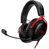 HyperX Cloud III 3.5mm Wired Gaming Headsets with Mic Noise Cancelling DTS Headphone:X Memory Foam 53mm Drivers​ Aluminum Frame for PC PS4 PS5 Xbox Nintendo Mac Mobile Gaming Headphones (Renewed)
