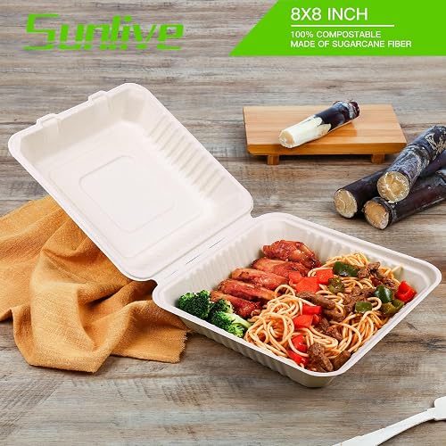 To Go Food Containers Eco-Friendly 3 Compartment Food Containers - 100 ...