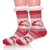 Velice Women's Super Warm Fleece Lining Slipper Socks Cozy Winter Christmas Socks