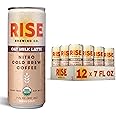 RISE Brewing Co. Oat Milk Nitro Cold Brew Latte, No Sugar Added, Vegan, Organic & Non-GMO, Low Acidity, 7 fl. oz. Cans (12 Pack)