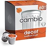 Cambio Roasters Organic Decaf Medium Roast Coffee Pods - The Only Organic Recyclable Aluminum Coffee Pods, Small Batch Roasted, Keurig Compatible, for Any Time of Day, Longer Lasting Freshness, 60 Count