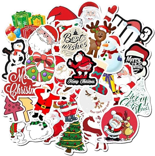 Amazon.com: Stosts Pack of 150 Christmas Stickers, Waterproof Assorted 50 Different Patterns