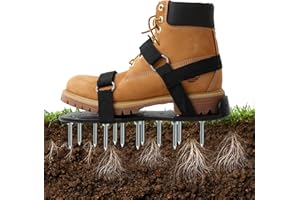 US:E Grass Lawn Air Aerator Spike Shoes (99% Pre-Installed) 13 Two-inch Spikes & 2 Velcro Straps (Non-Slip & Comfortable) Supports Up to 200 Pounds, Fits Men's and Women's Shoes in US Sizes 6 to 11