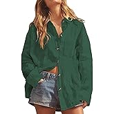 Dookttker Women's Cotton Linen Button Down Shirt V Neck Roll Up Long Sleeve Collared Blouse Loose Fit Casual Work Tops