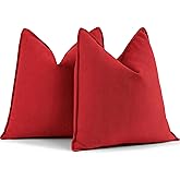 ZWJD Red Pillow Covers 20x20 Set of 2 Chenille Throw Red Pillows Cushion Covers with Elegant Design Soft and Luxurious Decorative Pillows for Couch, Bed, and Home Decor
