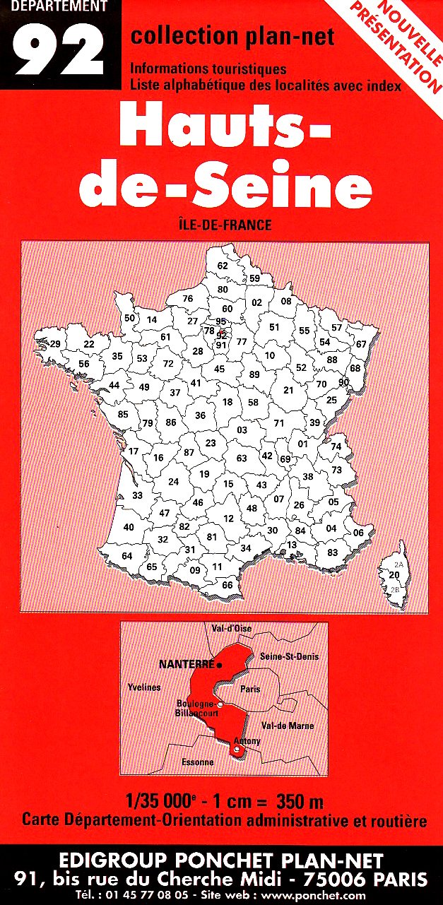 Amazonfr Carte Routière Hauts De Seine Cartes Ponchet - 