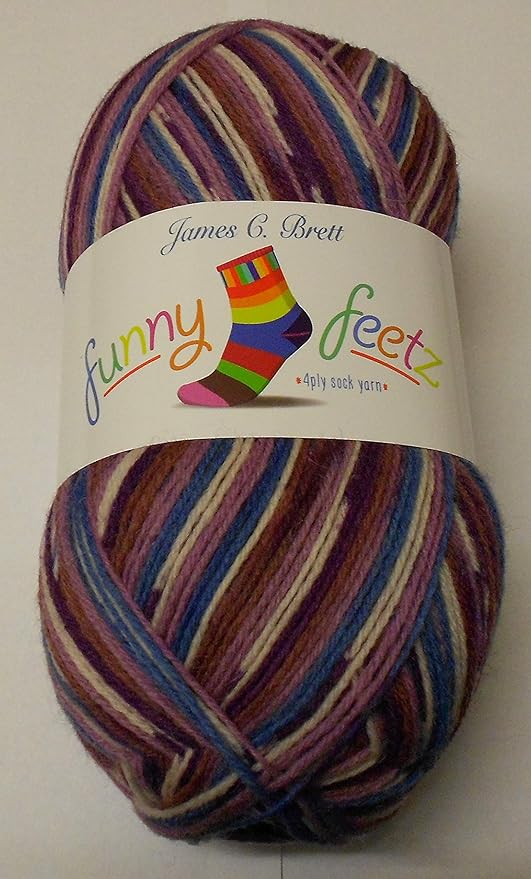 James C Brett Funny Feetz 4ply Sock Yarn 100g (FZ03) Amazon.co.uk