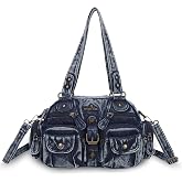 Angel Kiss Hobo Crossbody Purses for Women Shoulder Bag Multipocket Soft Hobo Purses Removable Strap Leather Handbags