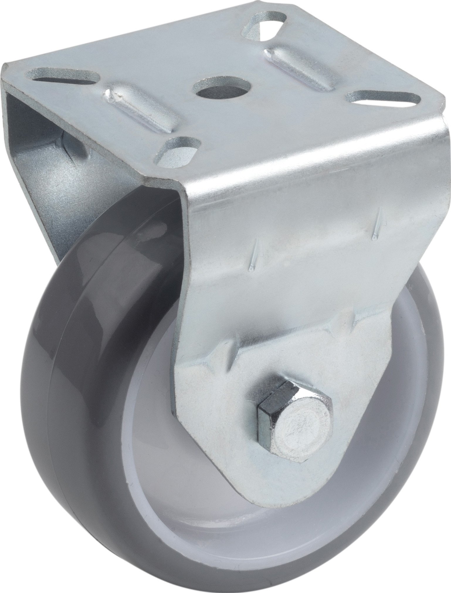 Metafranc Fixed Castor Diameter 75 mm - 70 x 59 mm Plate - Polyurethane Wheel - Soft Running Surface - Roller Bearing - 75 kg Load Capacity / Transport Roller / Furniture Castor / Heavy Duty Castor / 802910