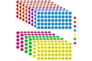 Clabby 700 Pcs Consecutive Number Stickers 1-100 Round Colored Labels 1 Inch Self Adhesive Vinyl Number Decals for Office, Inventory, Storage, Bins(Multicolor)