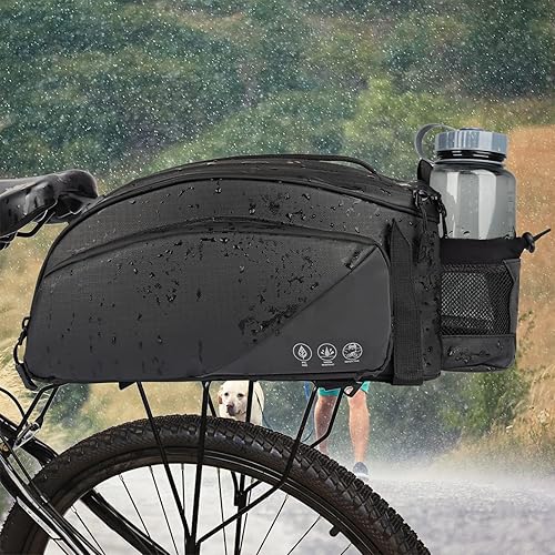 QYCHHJ Bike Rack Bag 12L Bike Trunk Reflective Rear Bag Waterproof