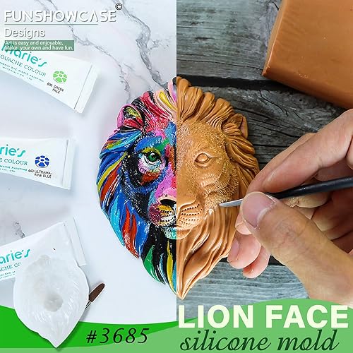 Lion and Elephant Face Epoxy Resin Silicone Molds for Spirit