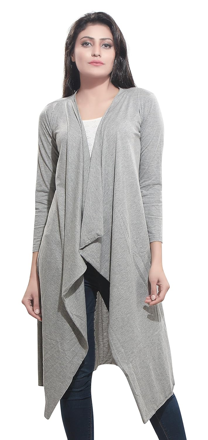 bfly women's viscose long shrug (grey)