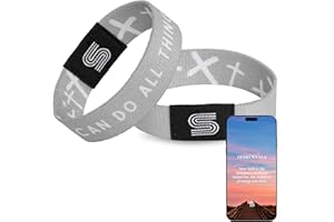 DINIZON Bible Verse Bracelets Fathers Day Gift For Dad, Daily Scripture Tap Phone Wristbands For Women, Men, Teens, Kids, Christian Religious Gifts For Prayer, Jesus Faith Bracelets