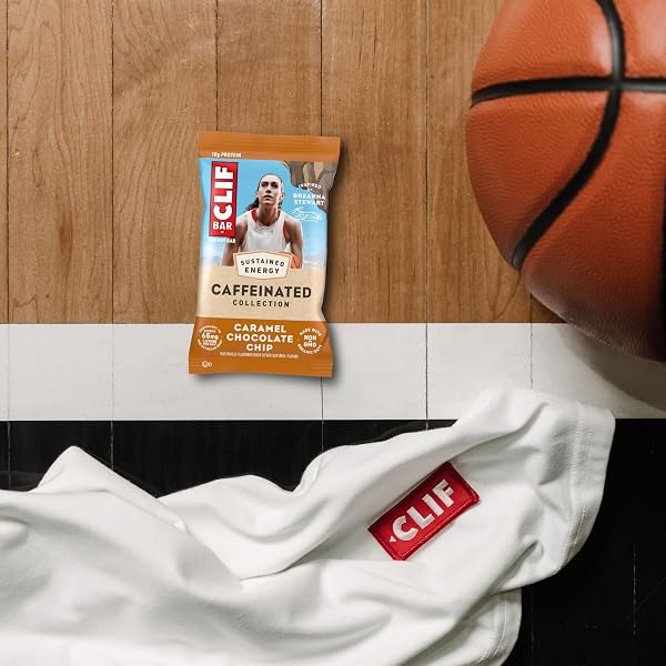CLIF BAR CAFFEINATED COLLECTION – ENERGY PROTEIN BARS – CARAMEL CHOCOLATE CHIP AND VANILLA ALMOND – VARIETY PACK – MADE WITH ORGANIC OATS – ENERGY BARS – NON-GMO – (10 PACK)