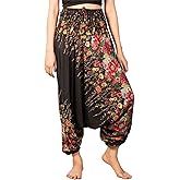 LOFBAZ Harem Yoga Pants for Women Boho Hippie Bohemian Aladdin Genie Jumpsuit