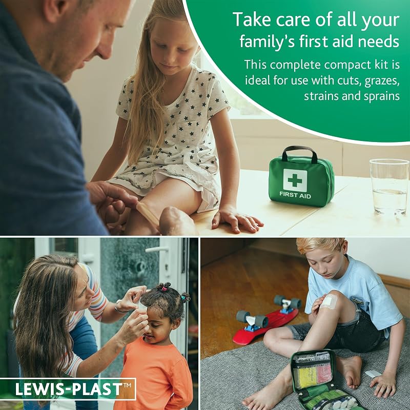 Lewis-plast Trousse De Premiers Soins À Garder Dans Votre Voiture, À La Maison, Au Travail, En Vacances - Comprend L'essentiel Pour Les Situations D'urgence Quotidiennes, 90 Pièces (lot De 1)