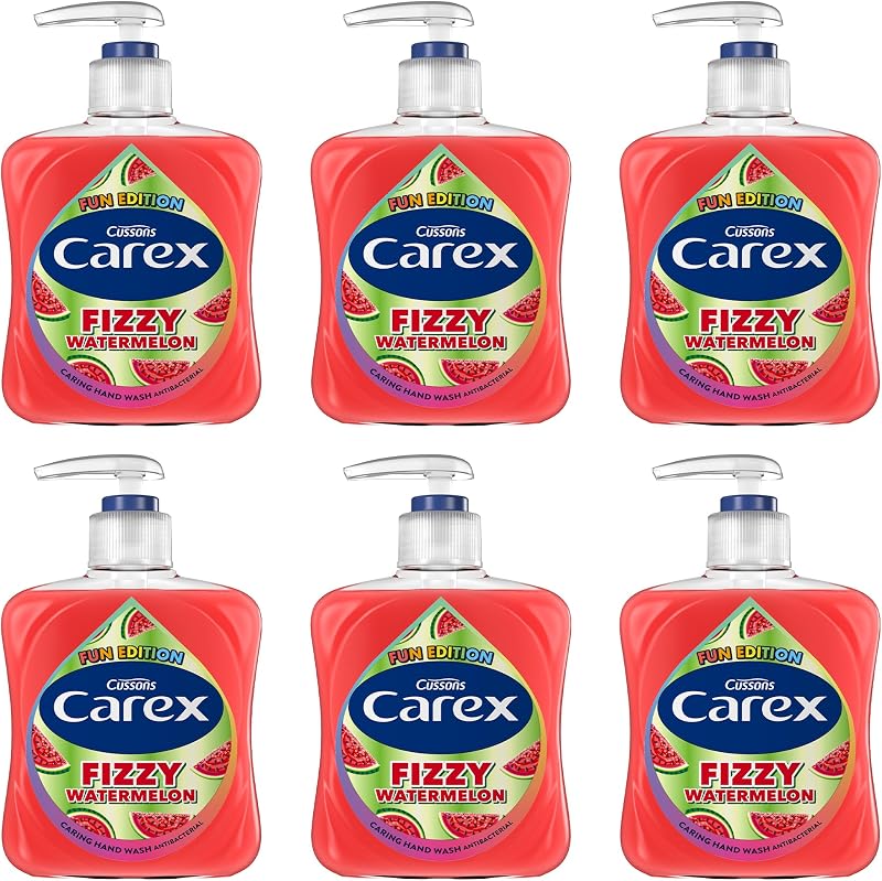 Carex Fun Edition Fizzy Watermelon Hand Wash 6 x 250ml antibacterial