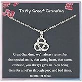Great Grandma Gifts Necklace Four Generation Gifts Rhinestone Sterling Silver Knot Necklace for Great Grandmother Mothers Day Birthday Christmas