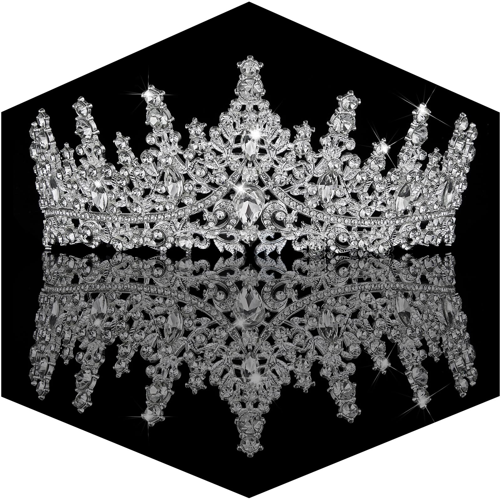 Silver Crown for Women Crystal Princess Tiaras